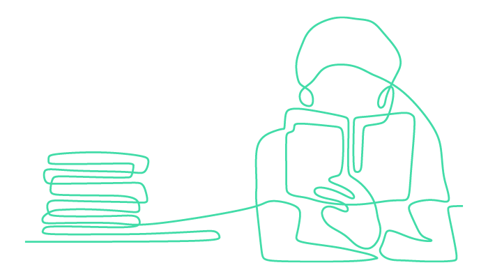 Illustration of man reading and learning Illustration of man reading and learning